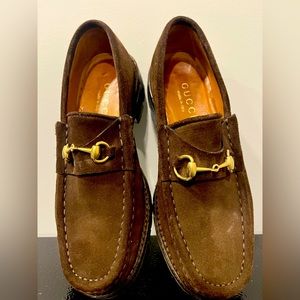 Used Gucci Brown suede loafers in size 6 women’s.